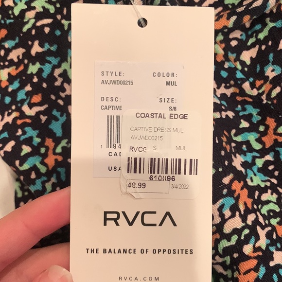 NWT RVCA Captive Dress in MULTI!! Size S - Picture 6 of 6